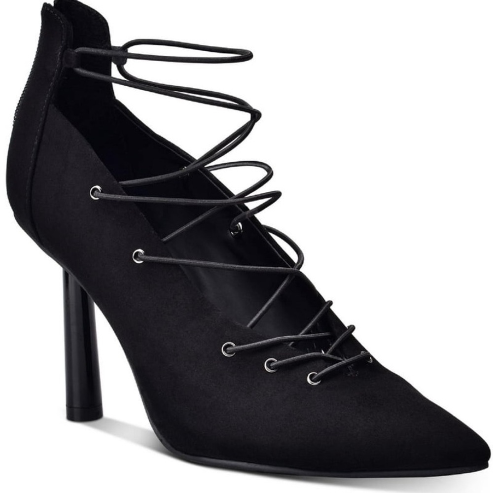 Wild Pair Black Stiletto Heels with Lace-Up Design Size 10 NIB Never Worn